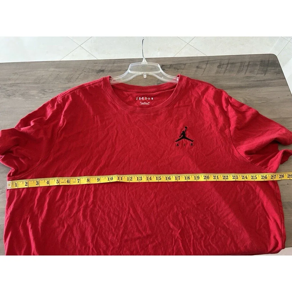 Air Jordan Knit Jumpman Logo Standard Fit T-shirt Red Size XXXL Cotton